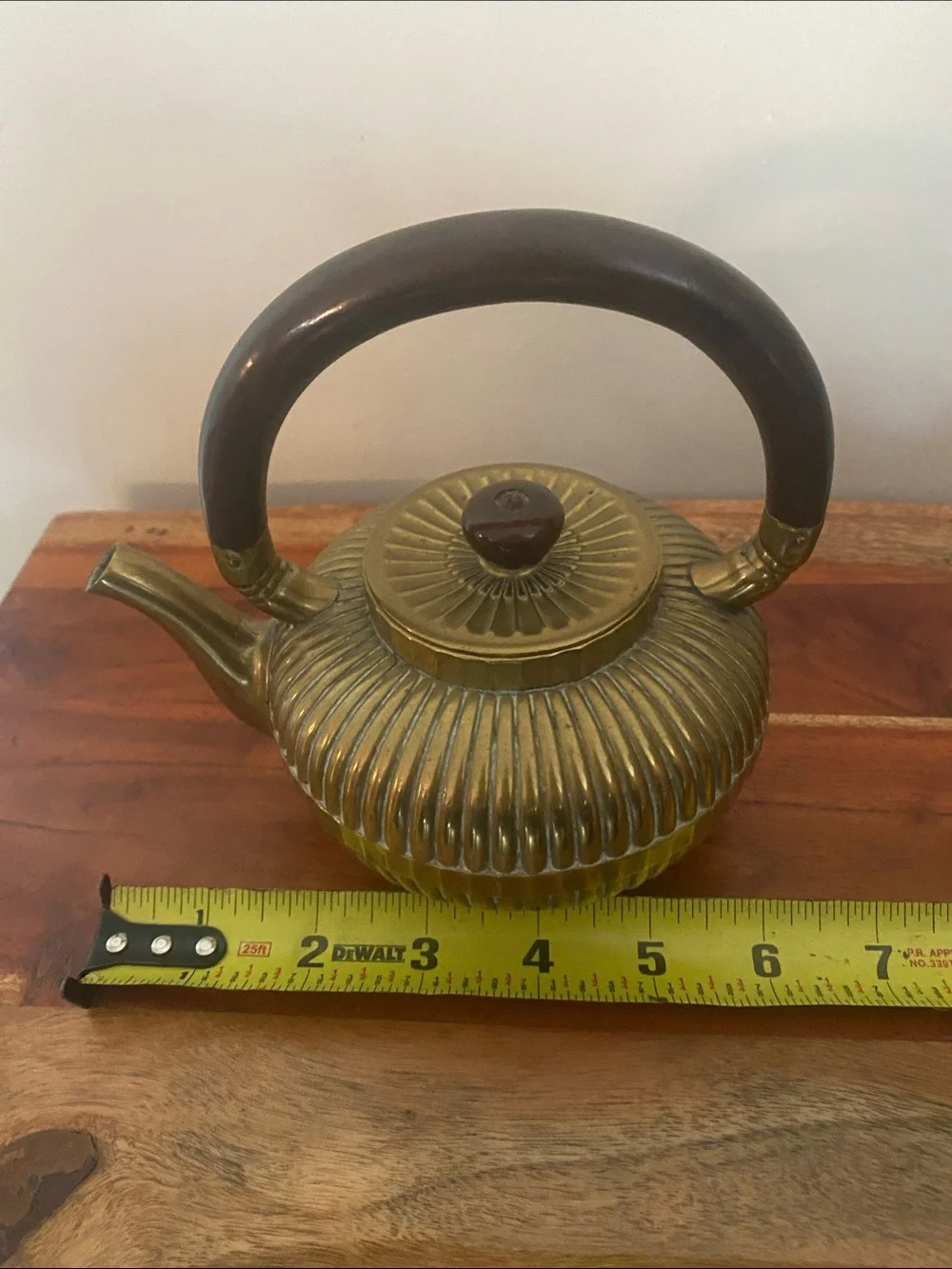 Gorham American Renaissance Japanesque Brass Tea Kettle.